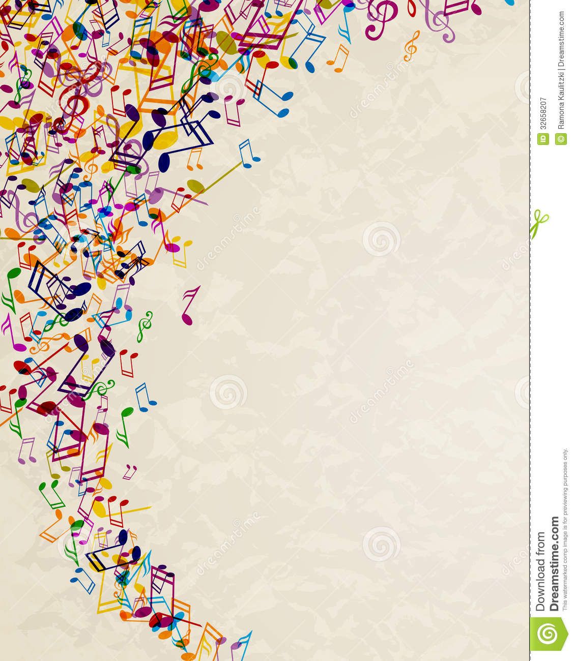 Music Poster Illustration Abstract Background Colorful Notes