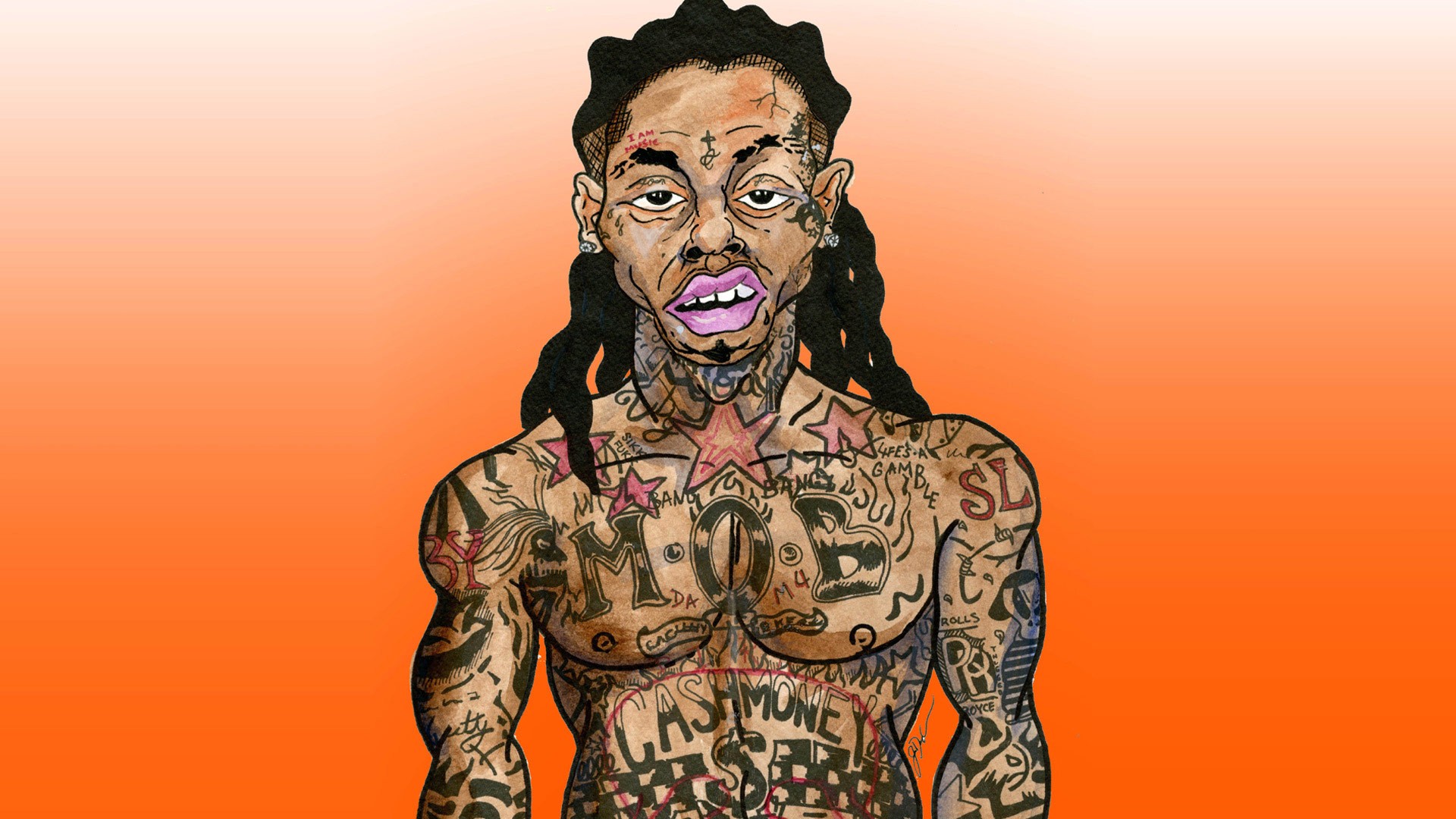 Lil Wayne Bad Drawing Rap Wallpaper