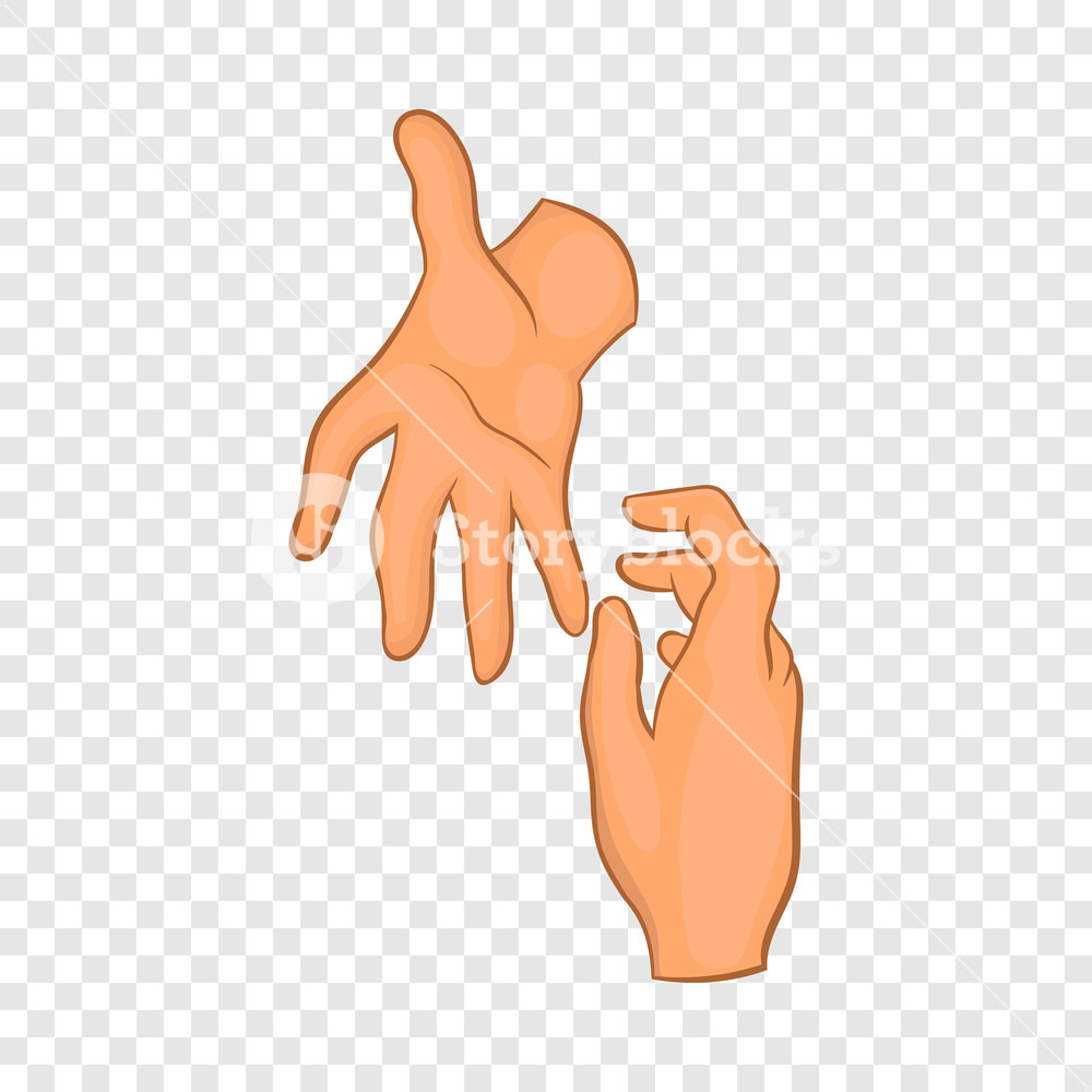 Helping Hand Icon In Cartoon Style Isolated On Background For Any