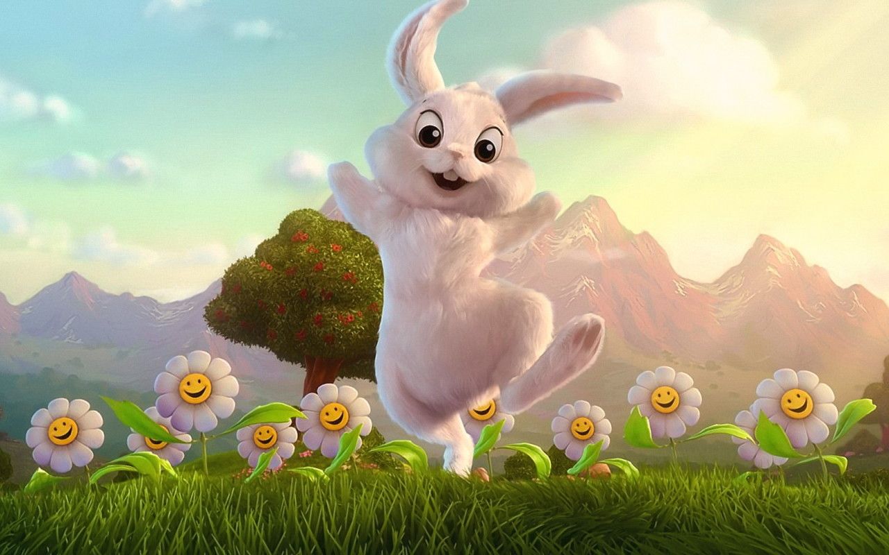 Cute Easter Bunny Wallpaper HD