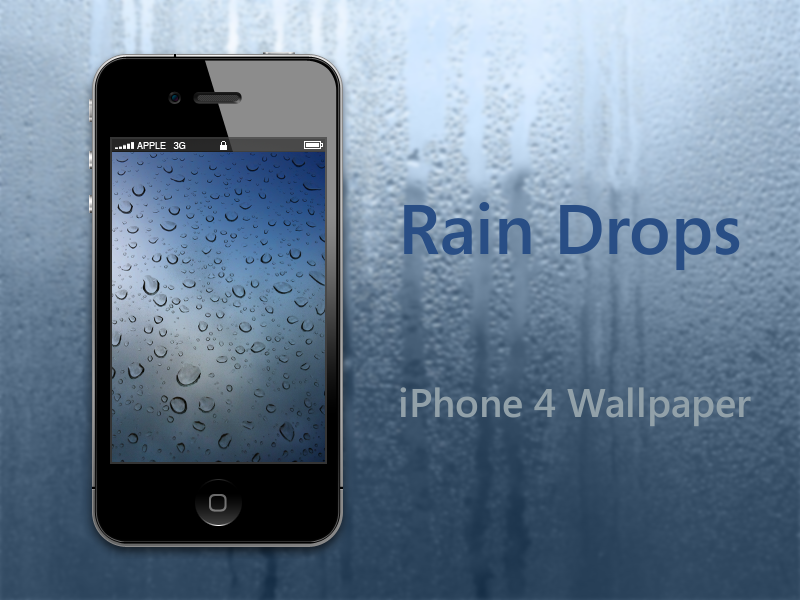 Rain Drops iPhone 4 Wallpaper by biggzyn80 on