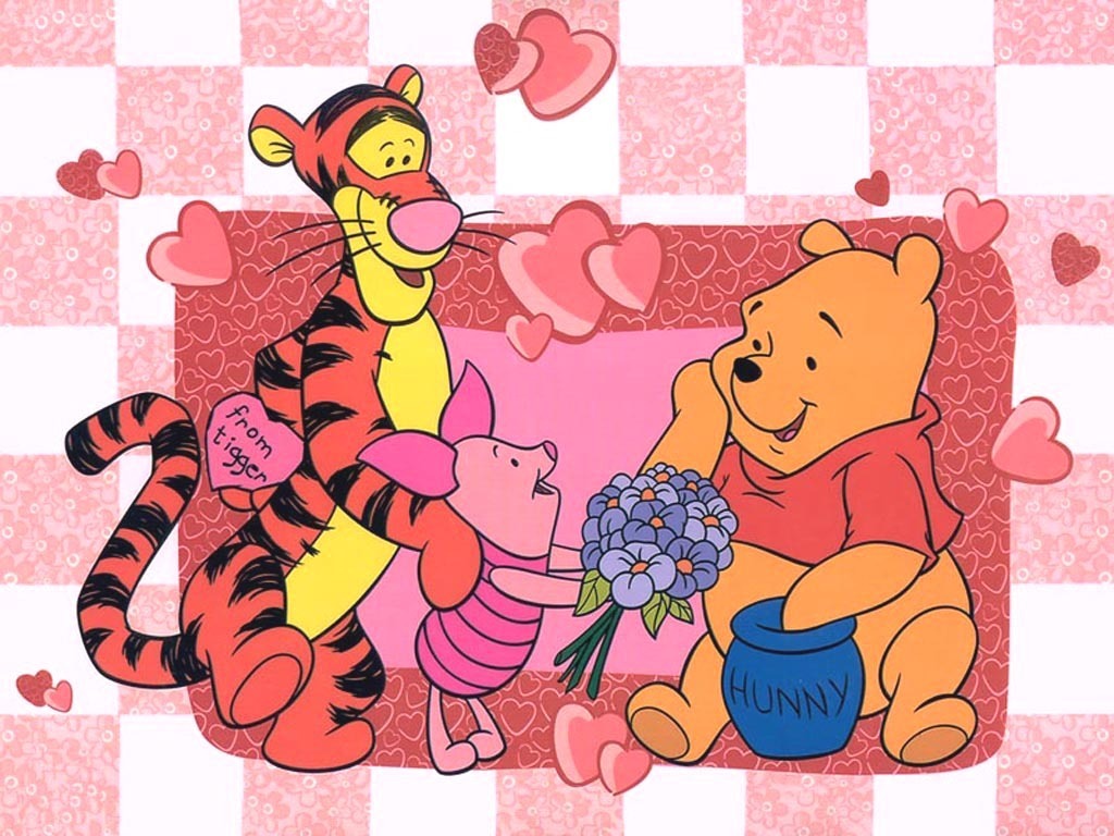 Winnie The Pooh Valentine HD Background Image For Android