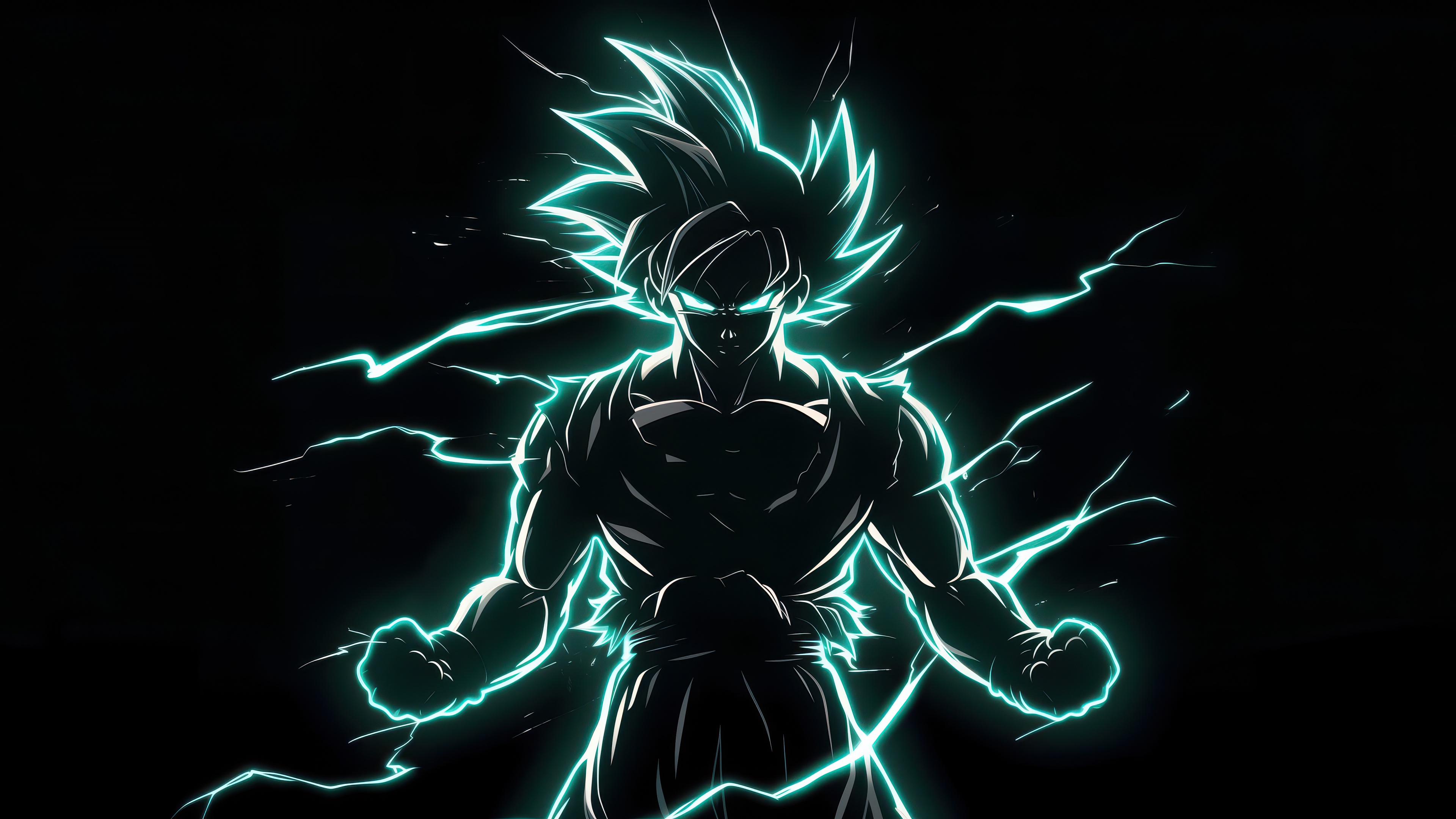 Ultra Instinct Goku Wallpaper 4k Neon Art Amoled 5k Dragon Ball