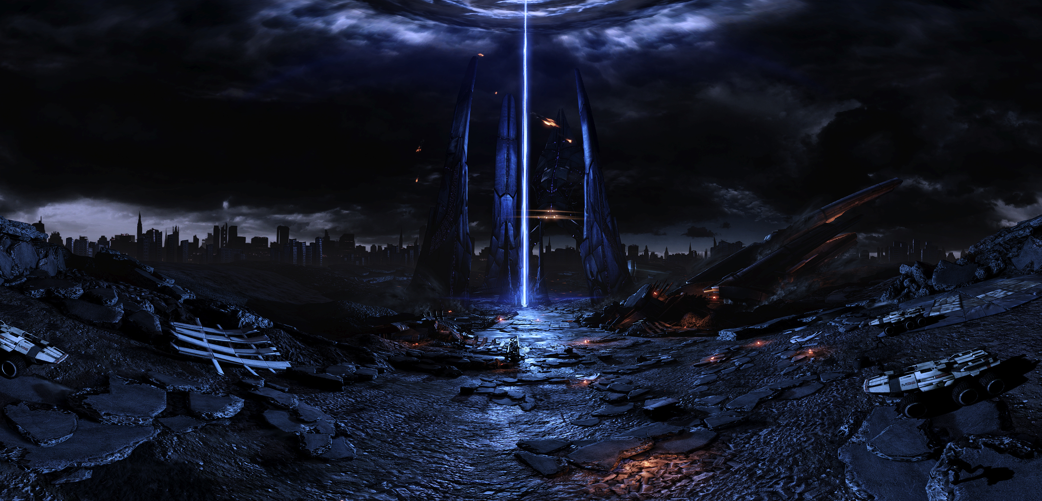 Mass Effect Fan Reaper Harbinger Art Pano Spaceship Sci Fi Apocalyptic