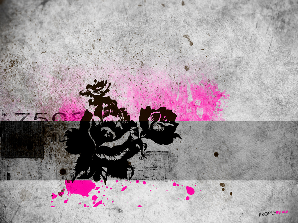 [1024x768] Pink Black Grunge Rose Wallpaper   Grunge