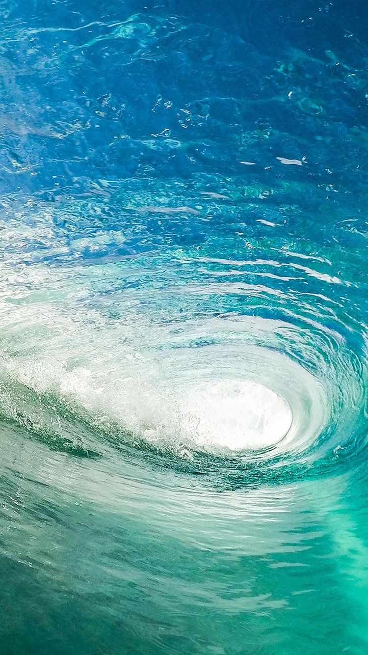 Wave Cool Summer Vacation Ocean Blue Green Wallpaper HD iPhone