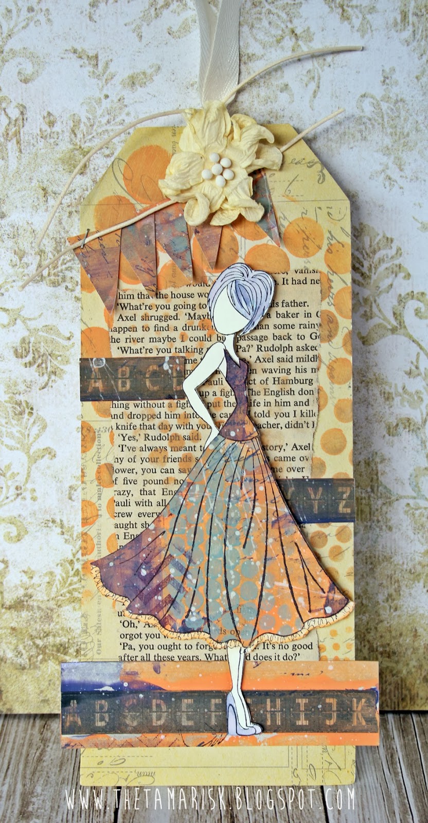 The Tamarisk Mixed Media Background Prima Doll Tag