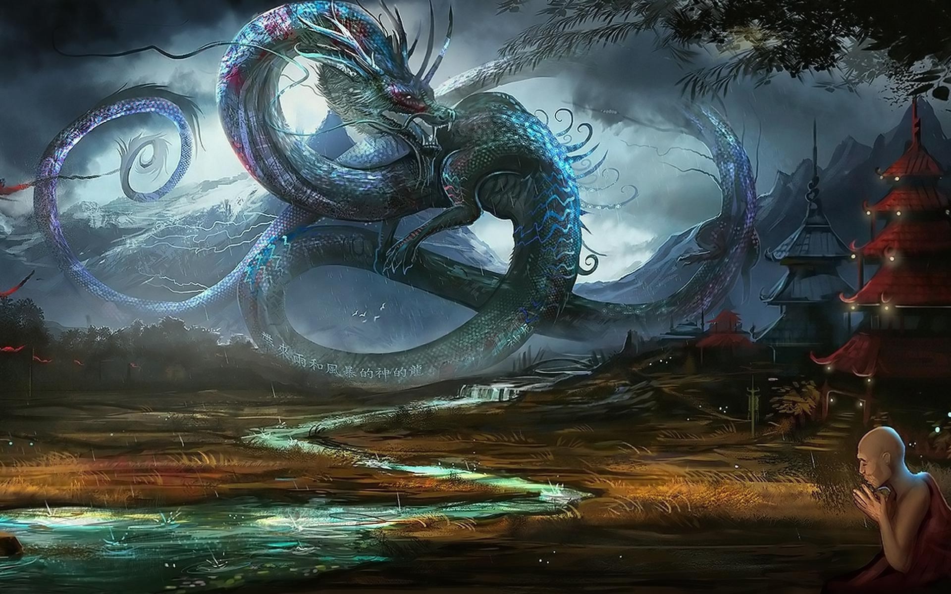 Dragons in ancient China   wallpaper download
