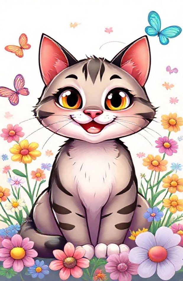 Cute Cartoon Cat Wallpaper