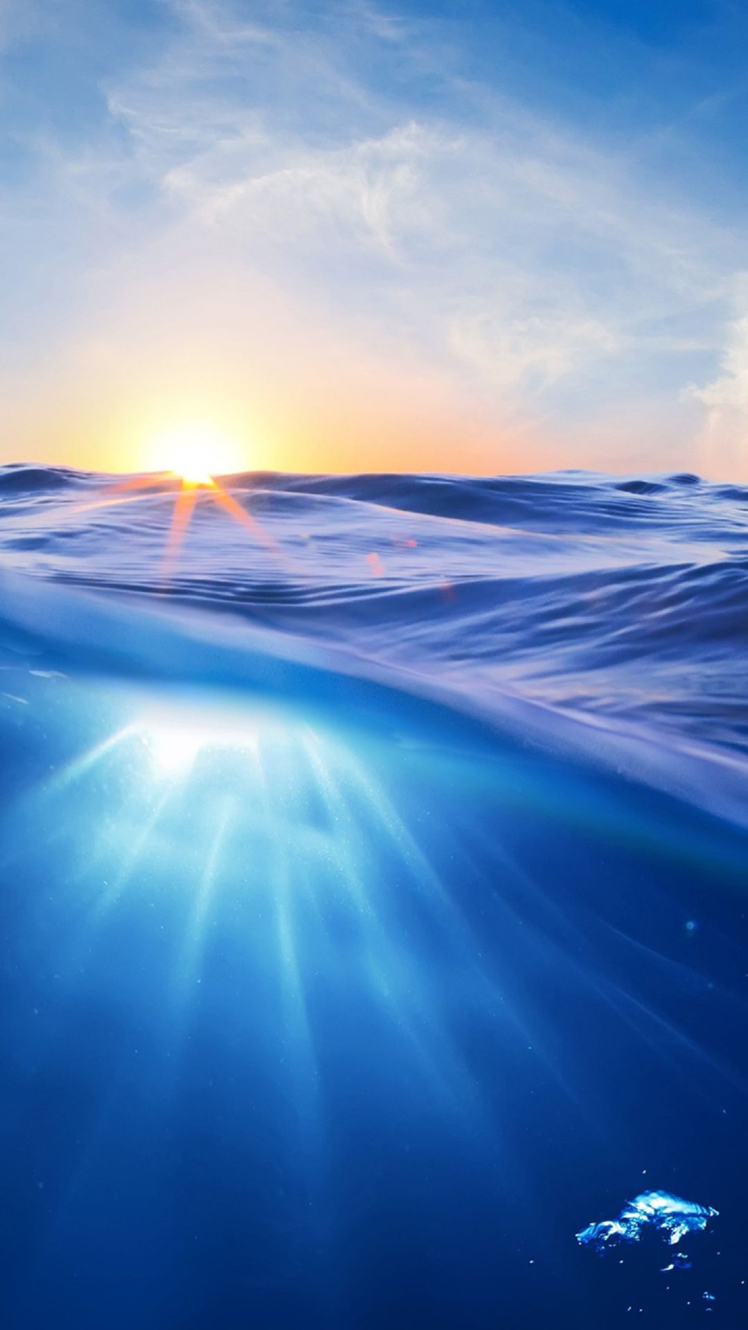 HD Sea Waves Sunrise Android Wallpaper