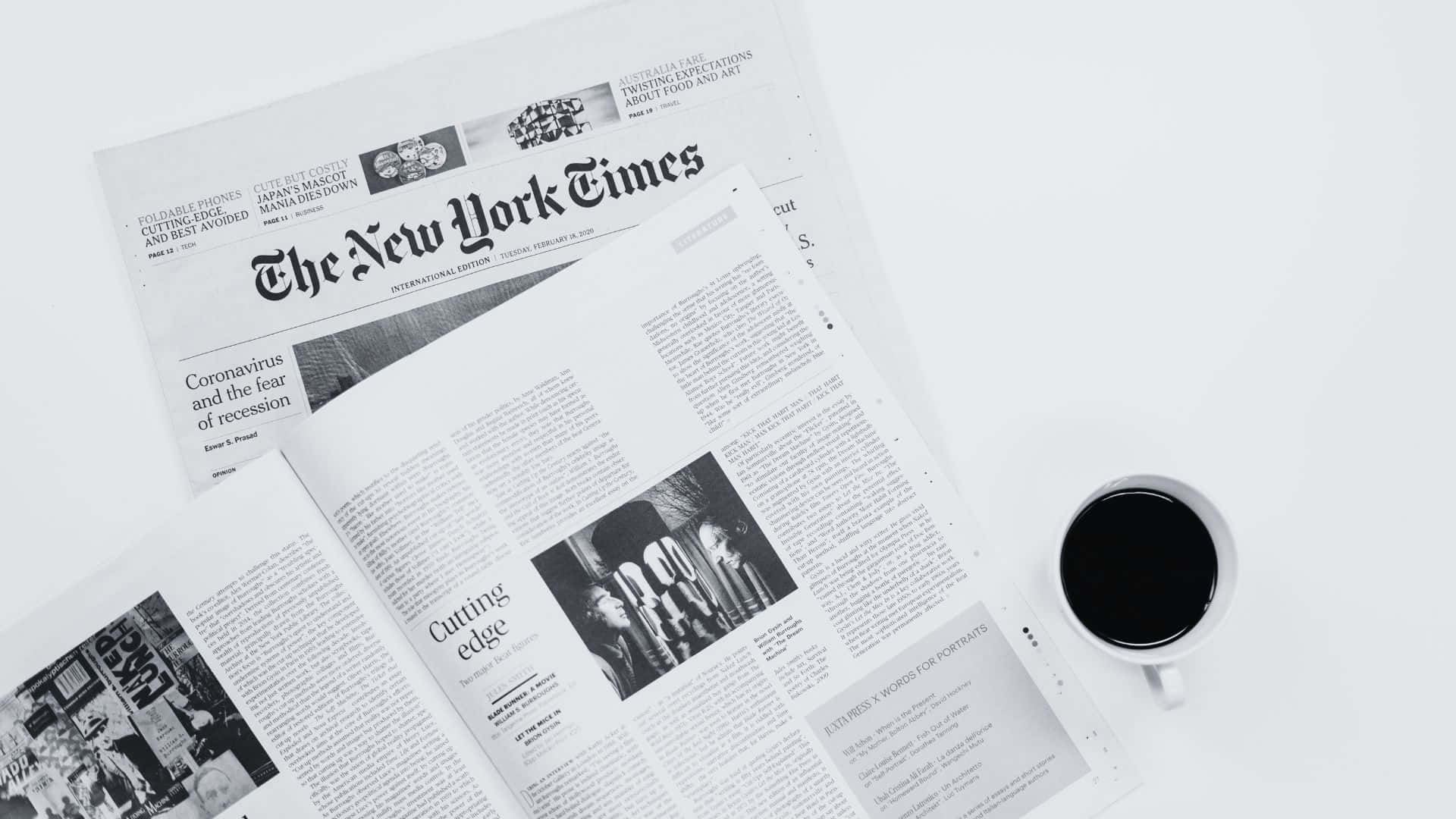 Black And White Newspaper Wallpaper