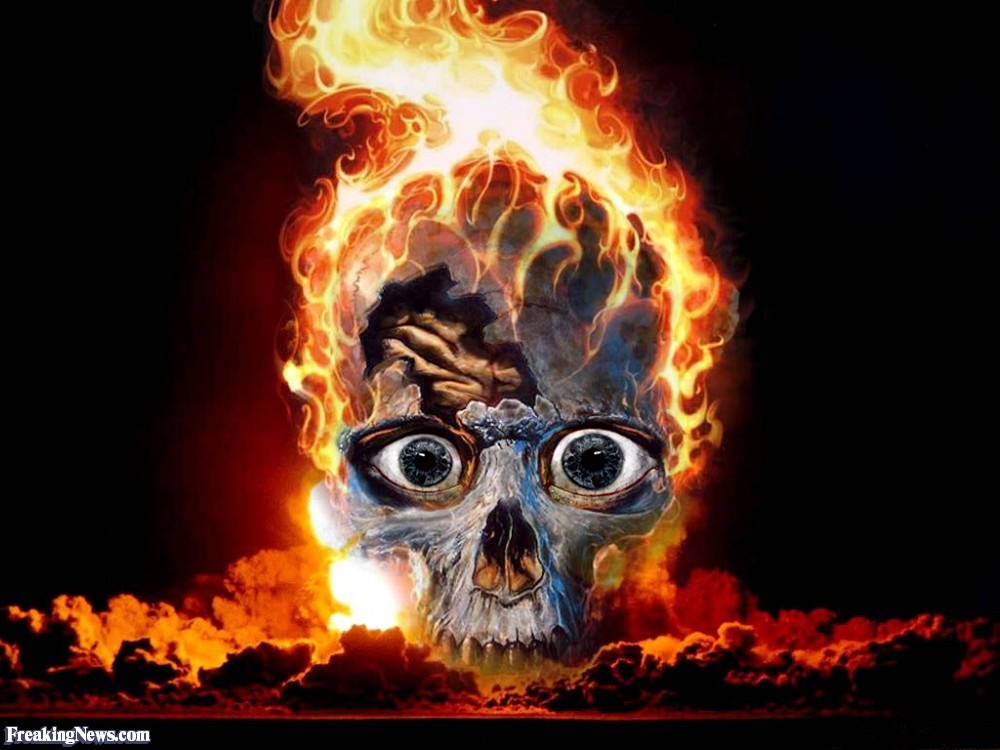 Skull Head On Fire