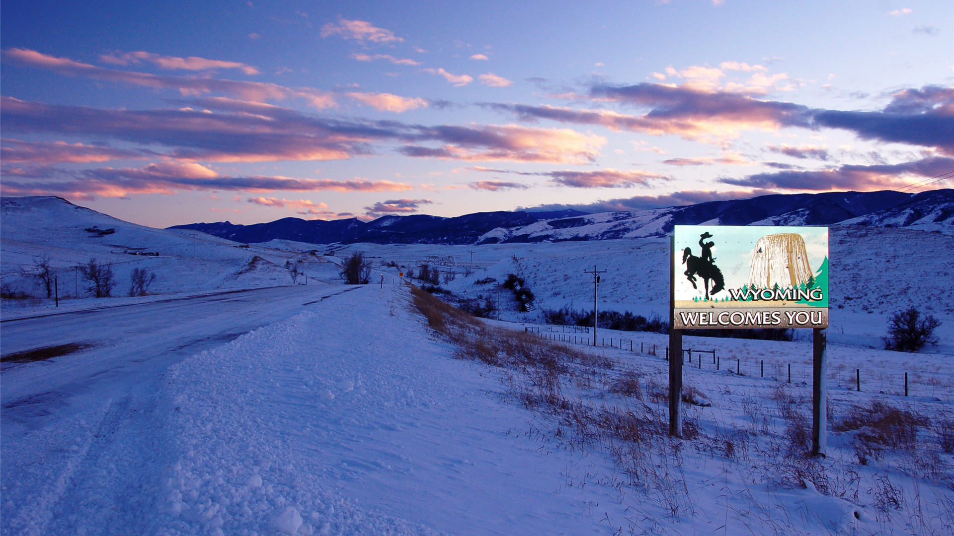 Montana Highway Winter Wallpaper HD