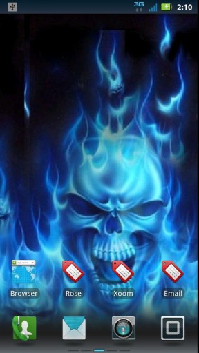 Bigger Blue Fire Skull Live Wallpaper For Android Screenshot