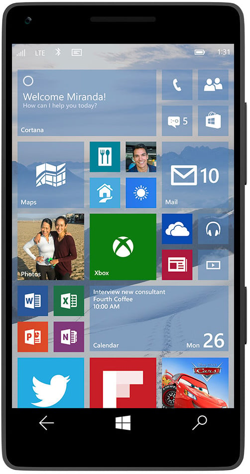 Windows 10 on a phone will arrive with universal apps wallpapers and