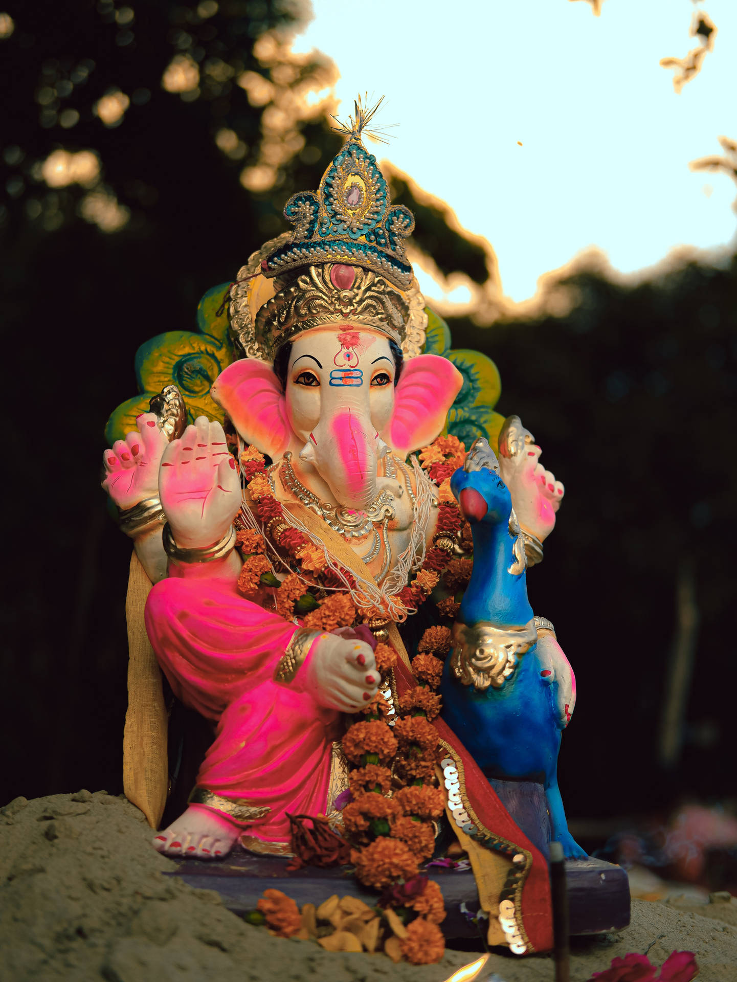 Ganesh Chaturthi Flowers Wallpaper