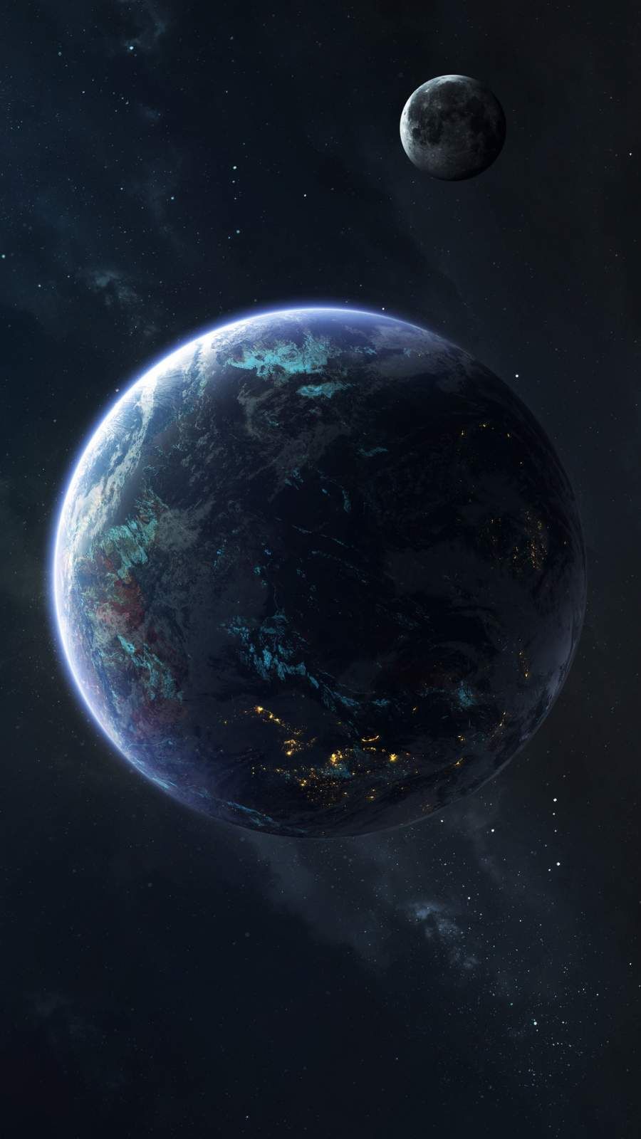 Earth And Moon iPhone Wallpaper Plas