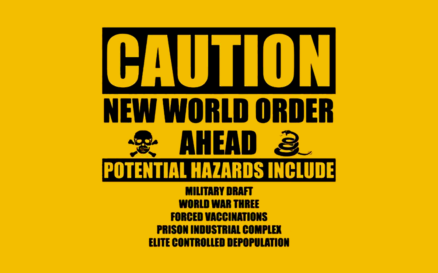 HD Wallpaper Nwo New World Order Caution Yellow Background Hazard By