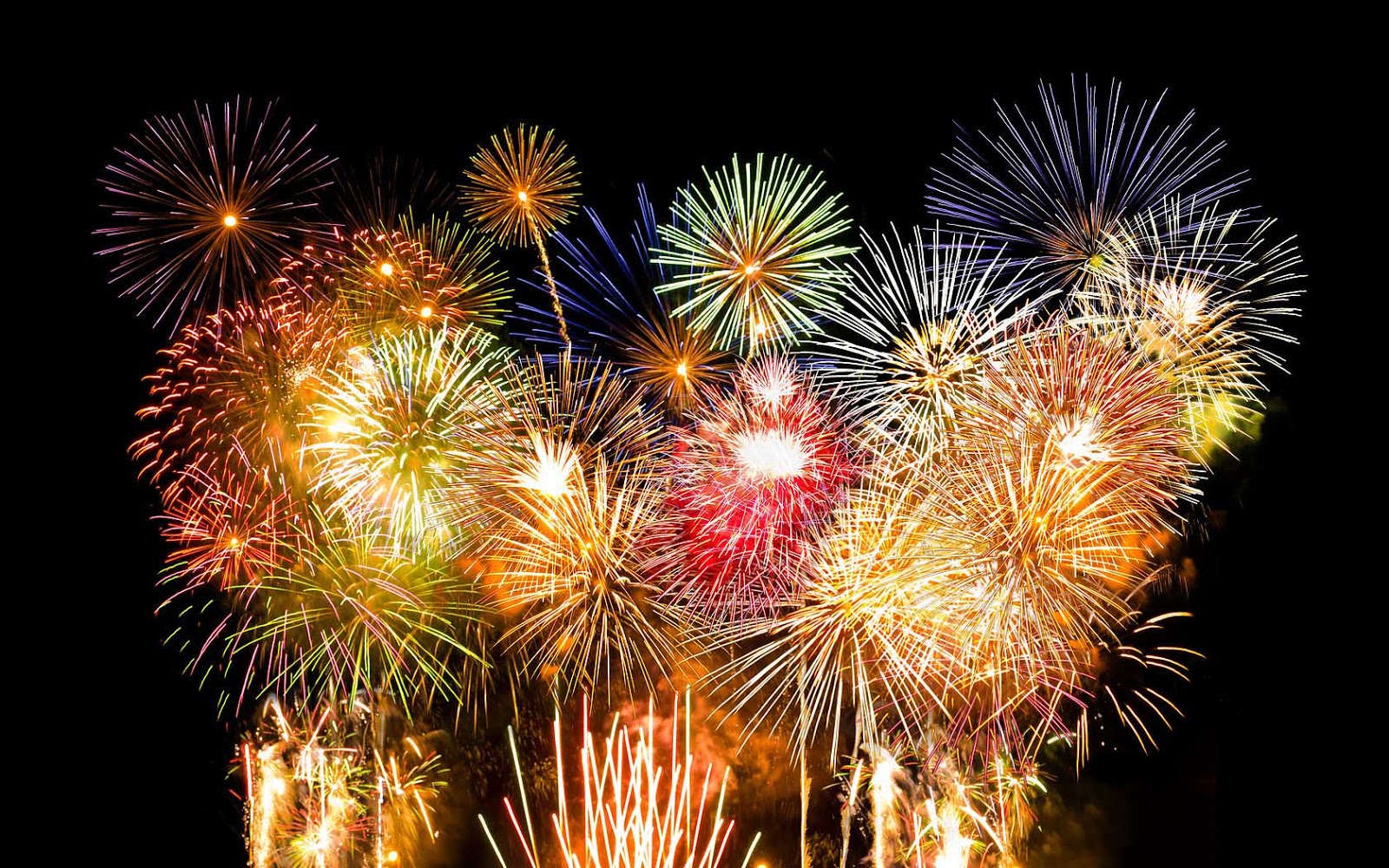 New Year Fireworks Background Happy Holidays