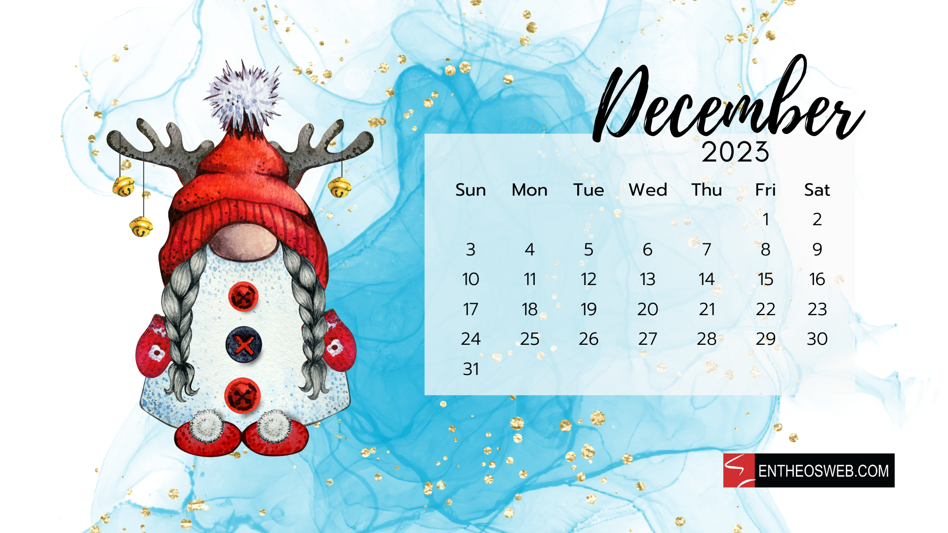December 2023 Calendar Desktop Wallpaper EntheosWeb