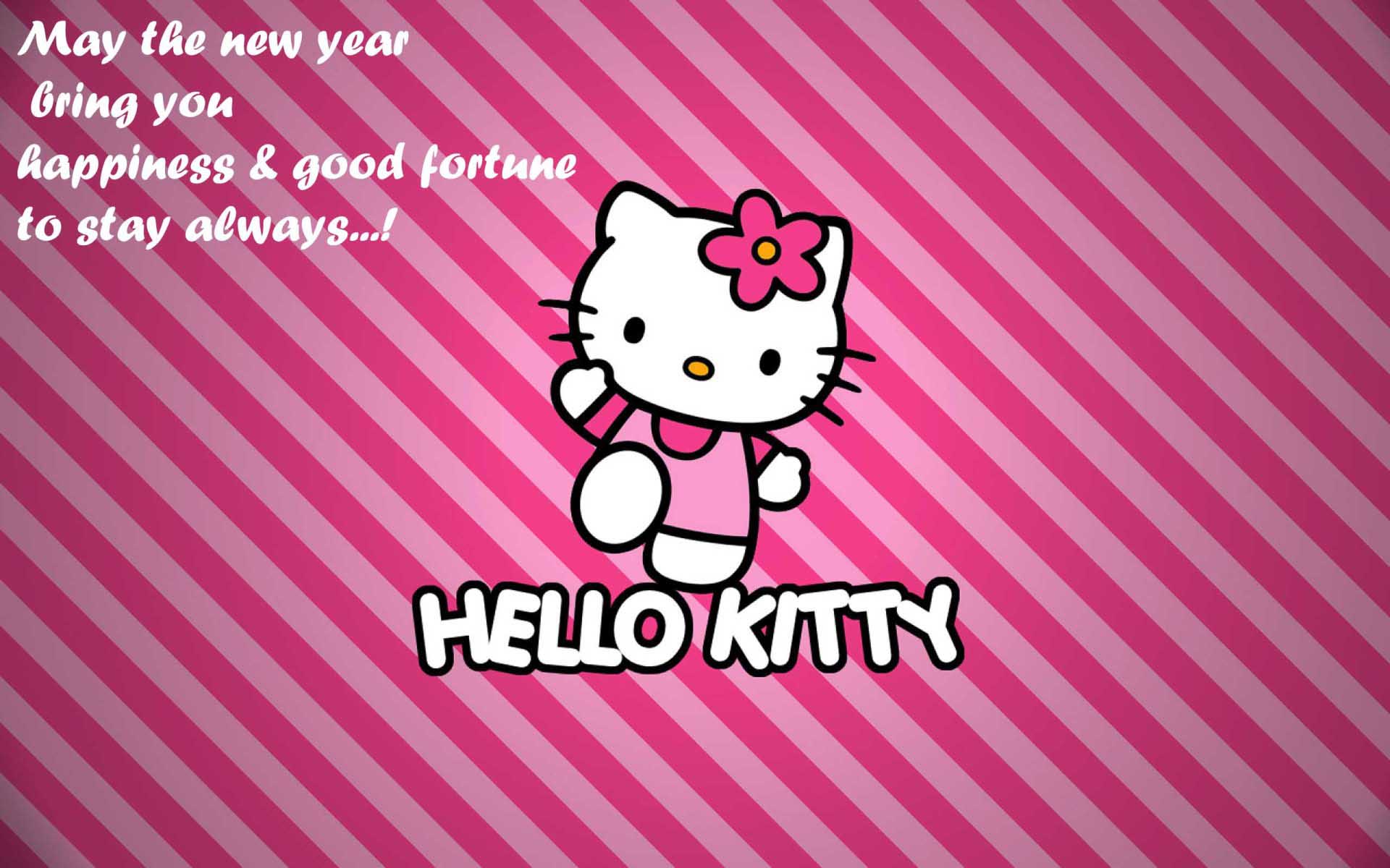 Hello Kitty Wishing Happy New Year Wallpaper