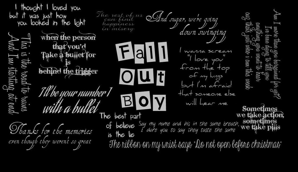 Fall Out Boy Lyrics Wallpaper Finished By
