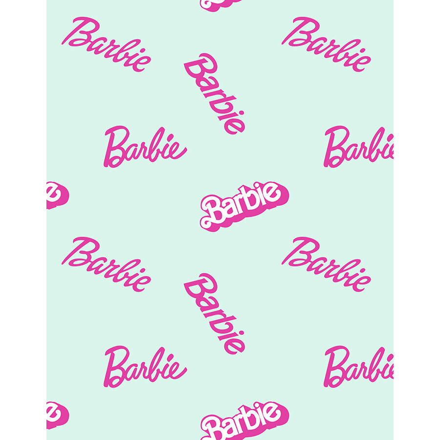 Barbie Logo Mix Traditional Wallpaper Robin S Egg Wallshoppe