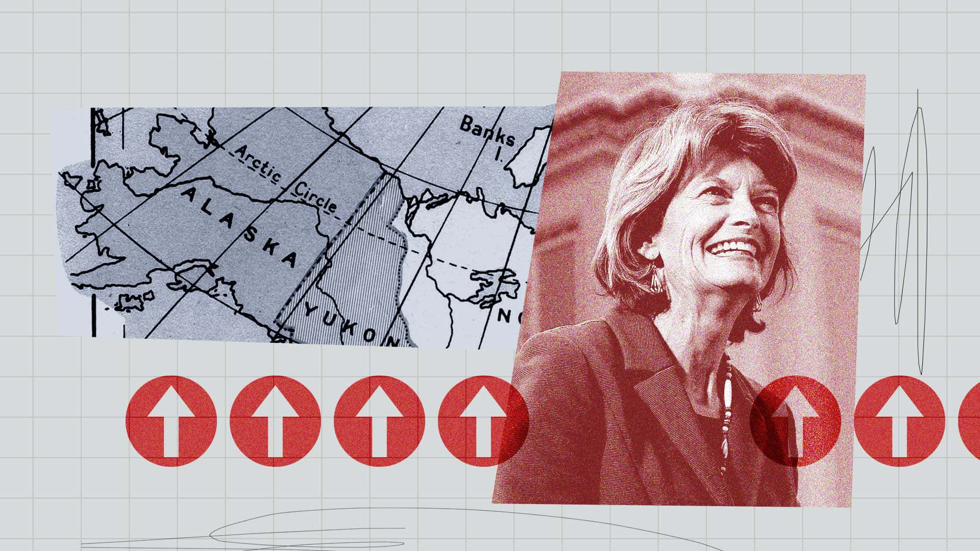 Lisa Murkowski Up Arrows Alaska Map Wallpaper