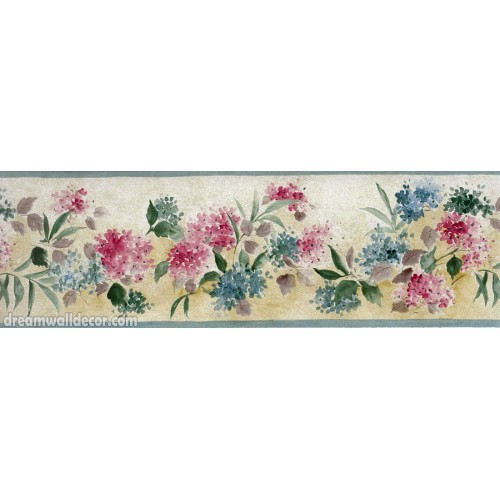 Free download Pink Blue and Yellow Floral Wallpaper Border W1158 eBay