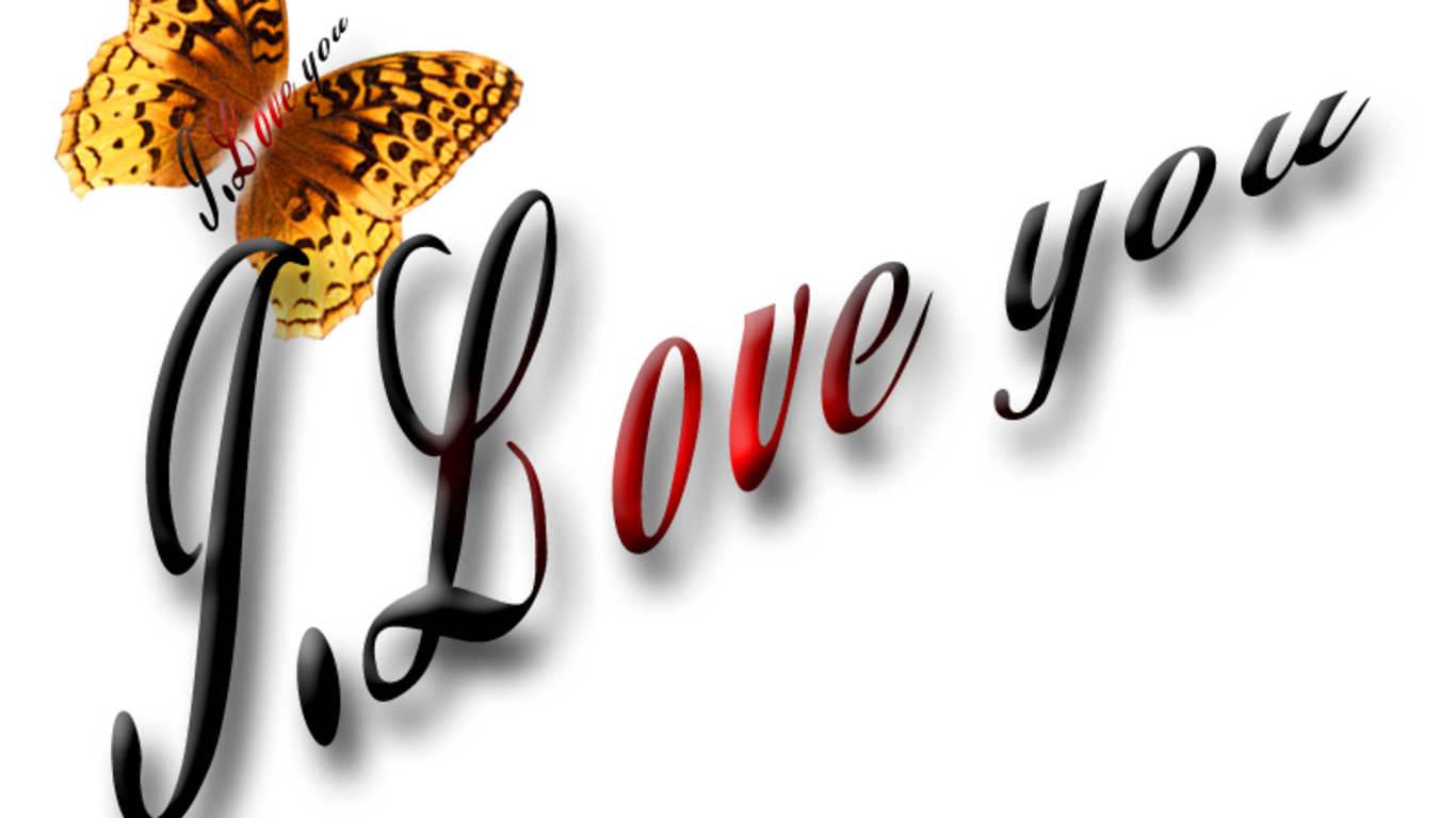 Love You Butterfly HD Wallpaper