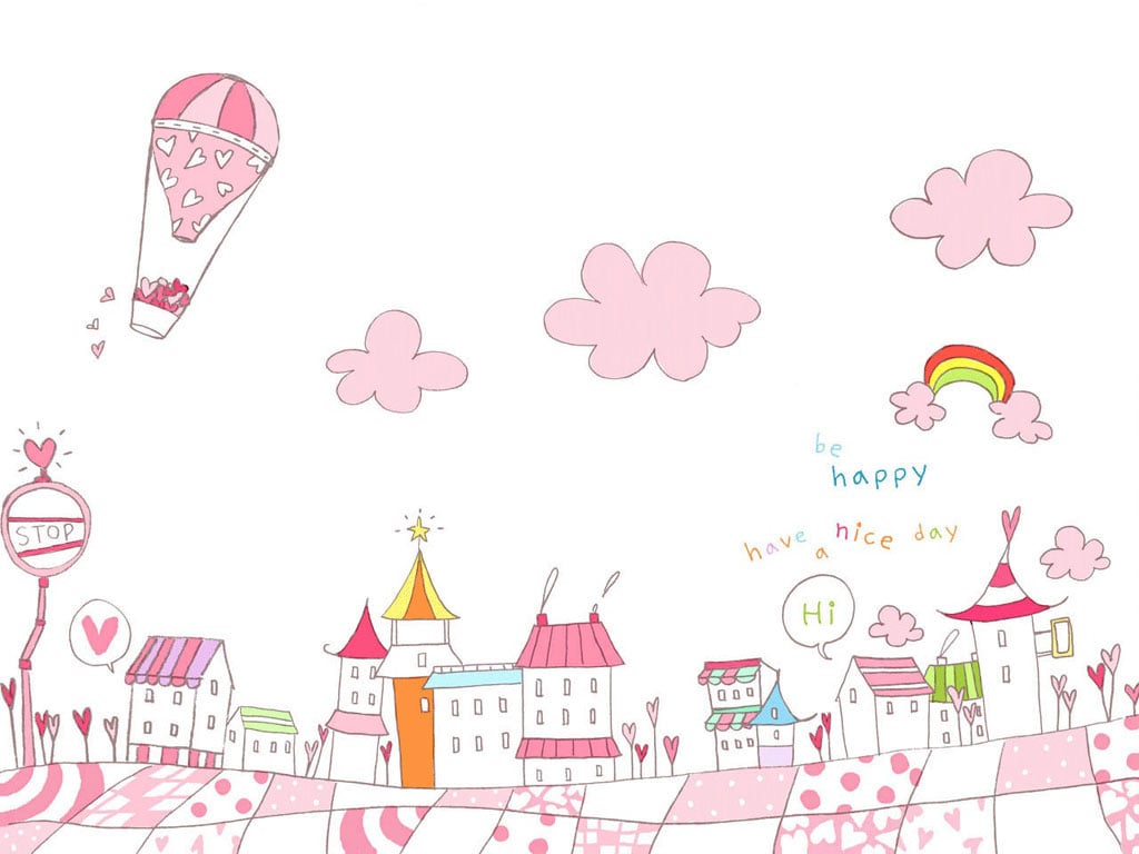 Pink Town Cute Wallpaper for Samsung Galaxy Player