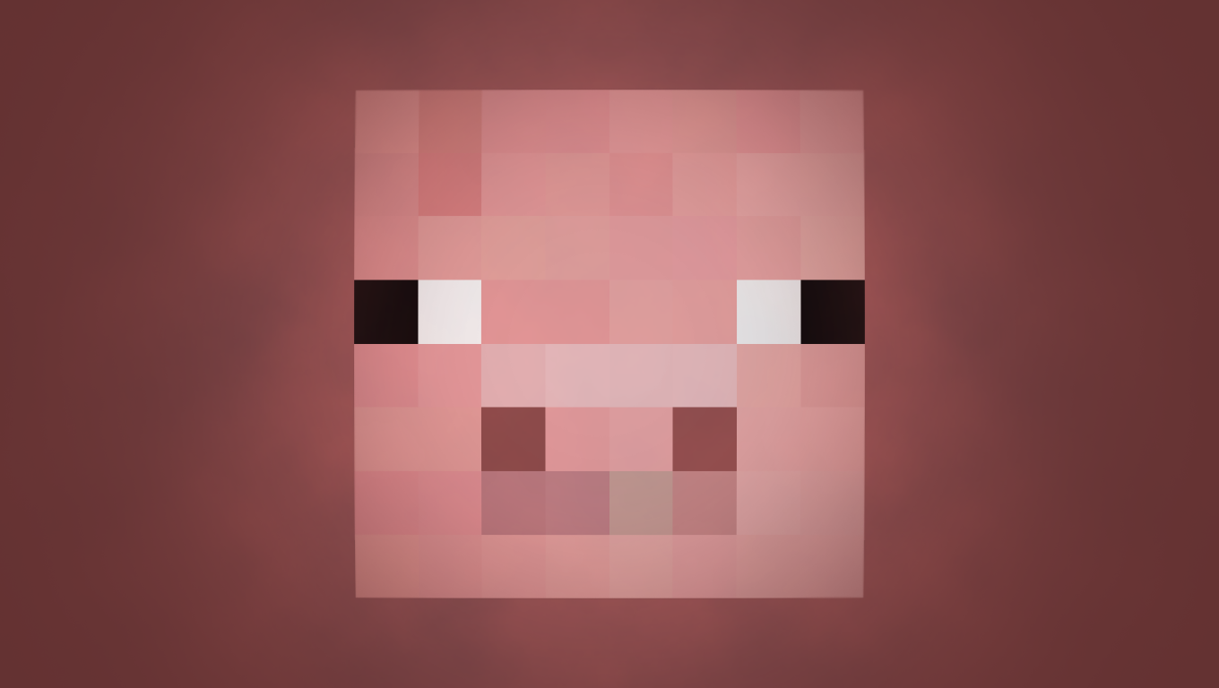 Using the Minecraft pig face as a guide place the cut out squares on