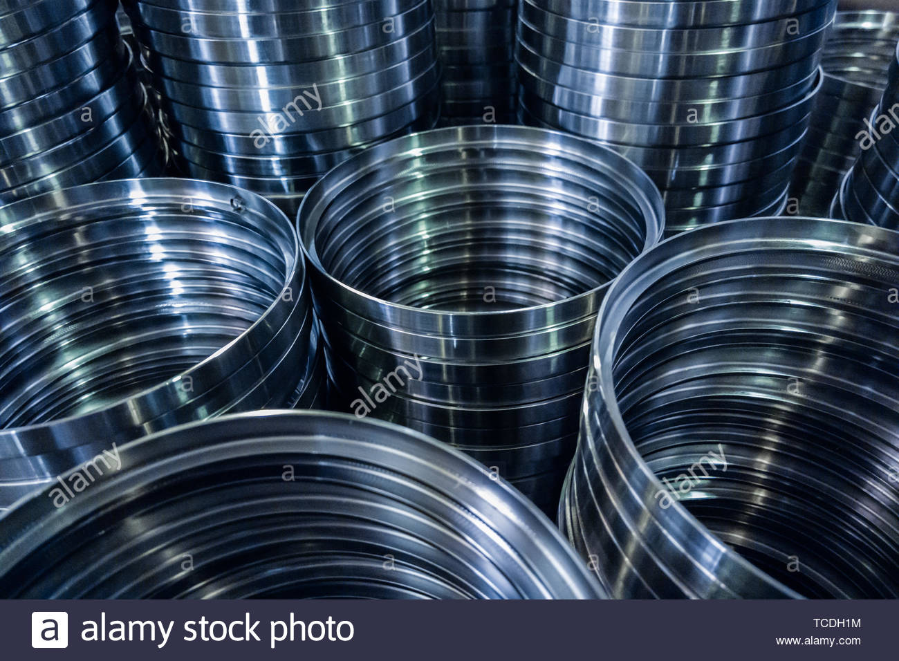 Industrial Manufacturing Background Of Columns Shiny Metal