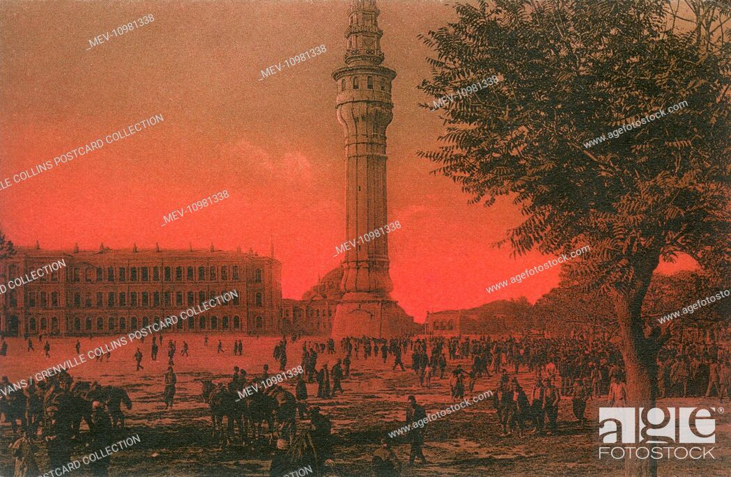 Tower Of Seras Kierat Constantinople Turkey With The Beyazidiye