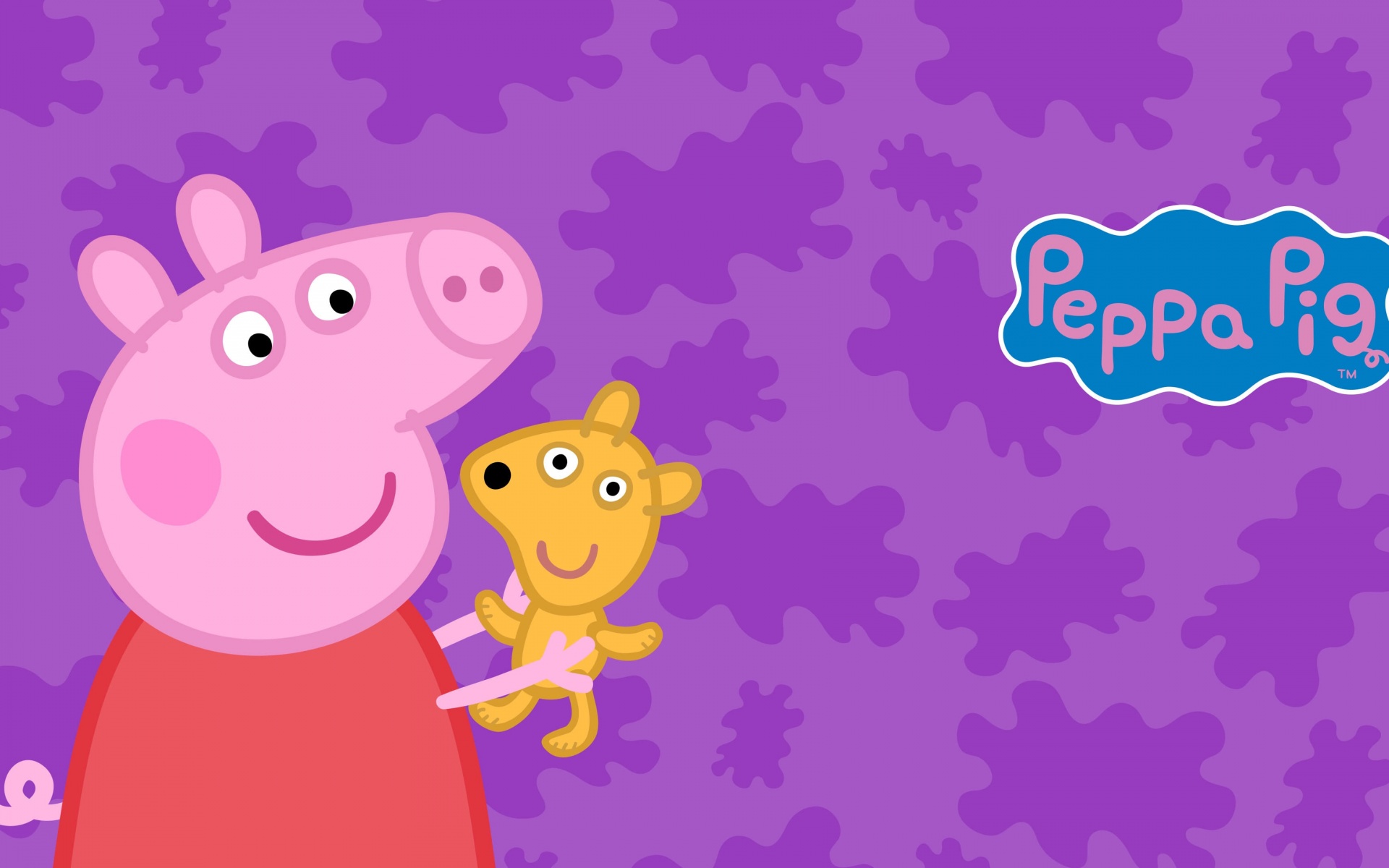 Peppa Pig Wallpaper 4k Teddy Purple Cartoon