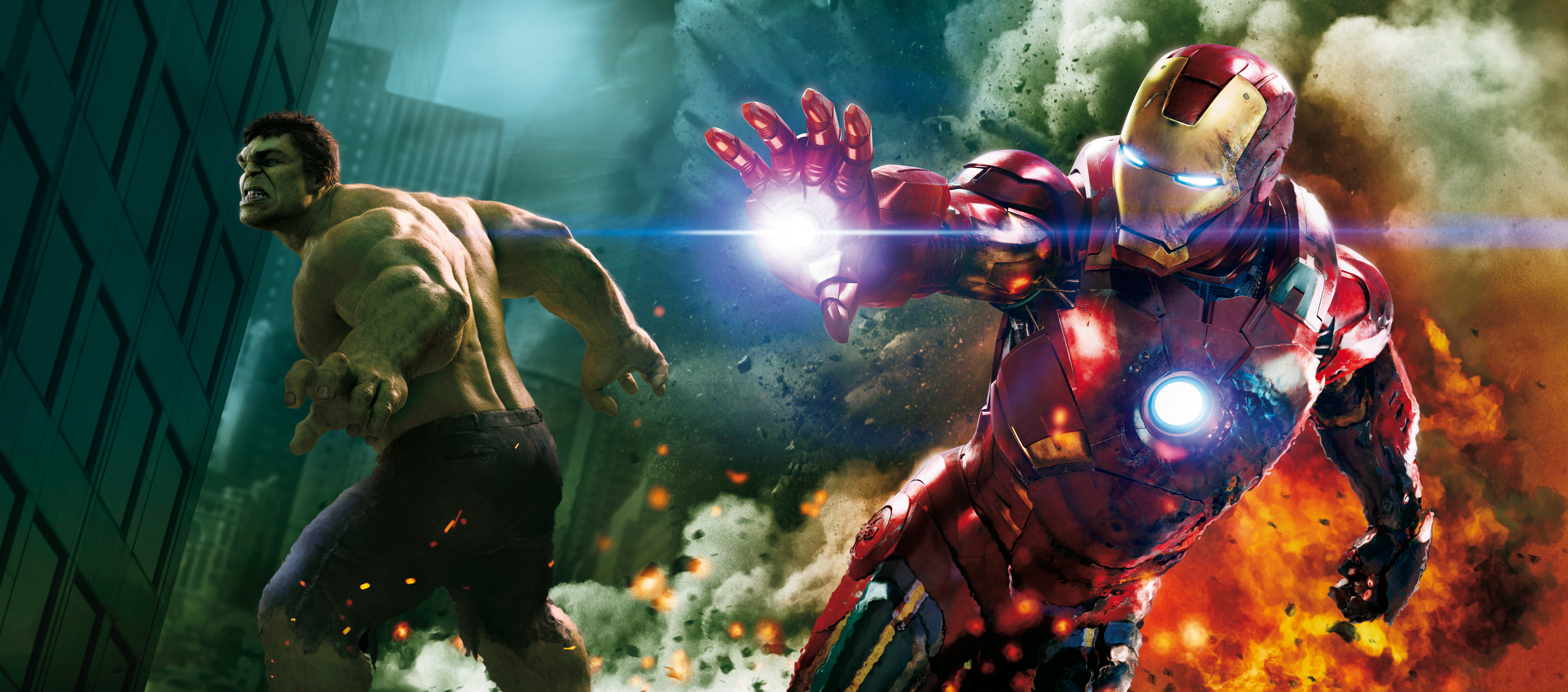 4k Wallpaper Films Iron Man The Avengers Battle Halak