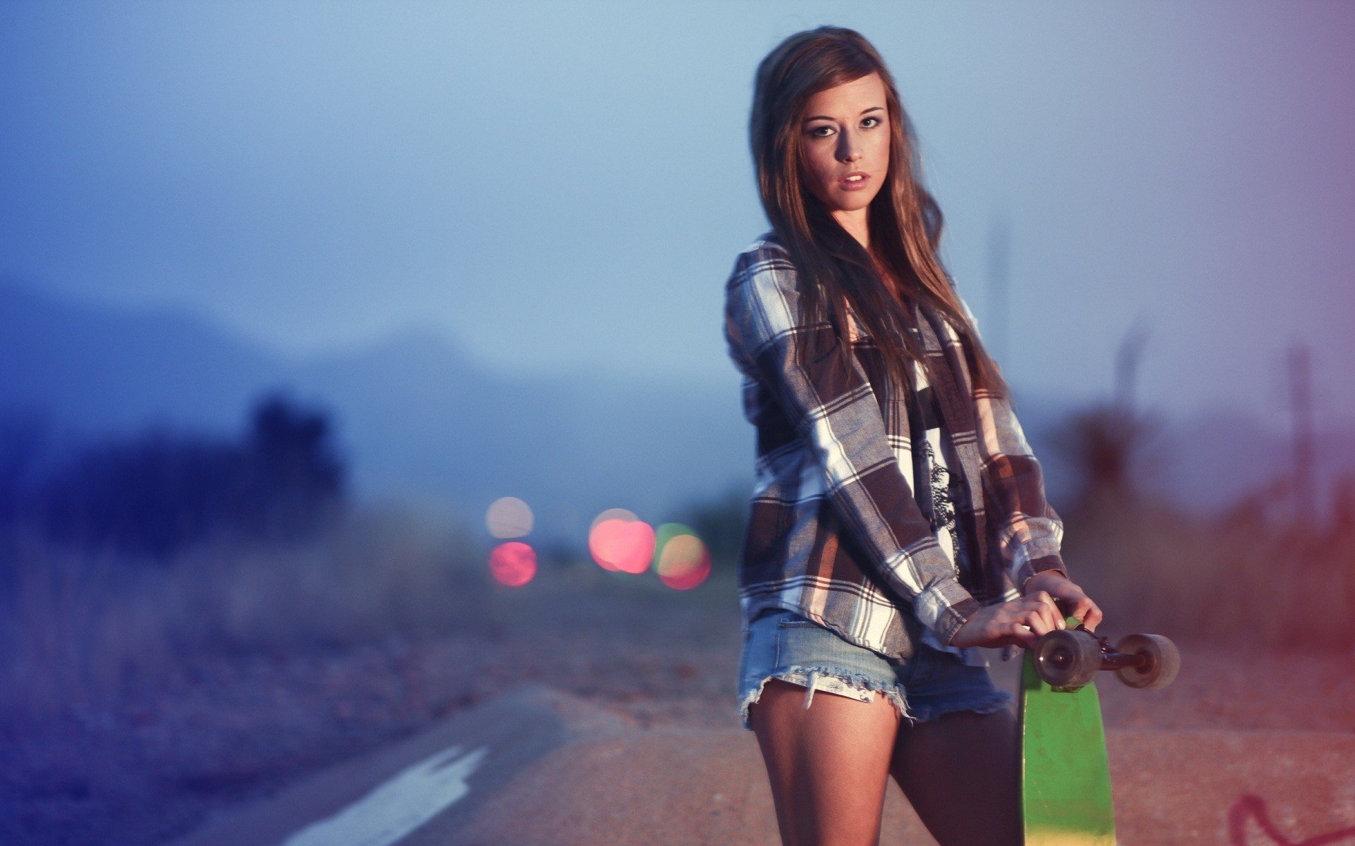 Beautiful girl with a skateboard swag Desktop wallpapers 640x480
