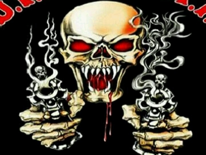 Pin Skull With Smoking Guns Skulls And Cool Wallpapers