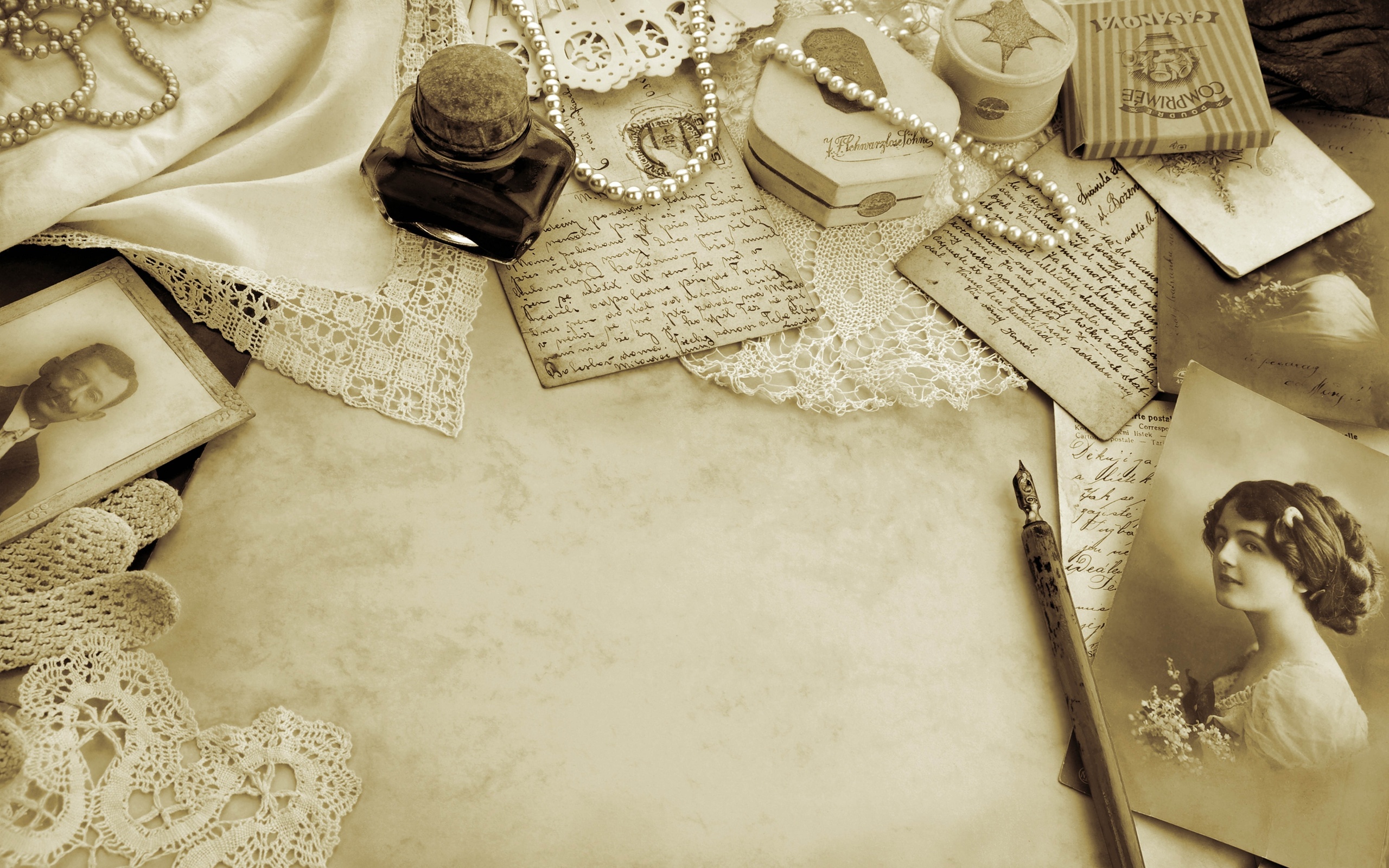 Vintage Style Letter and Pencil Wallpapers HD Desktop and Mobile 2560x1600