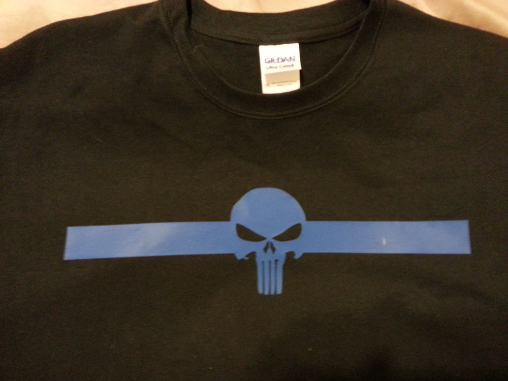 Thin Blue Line Punisher Tee Shirt Black Or White Top Quality