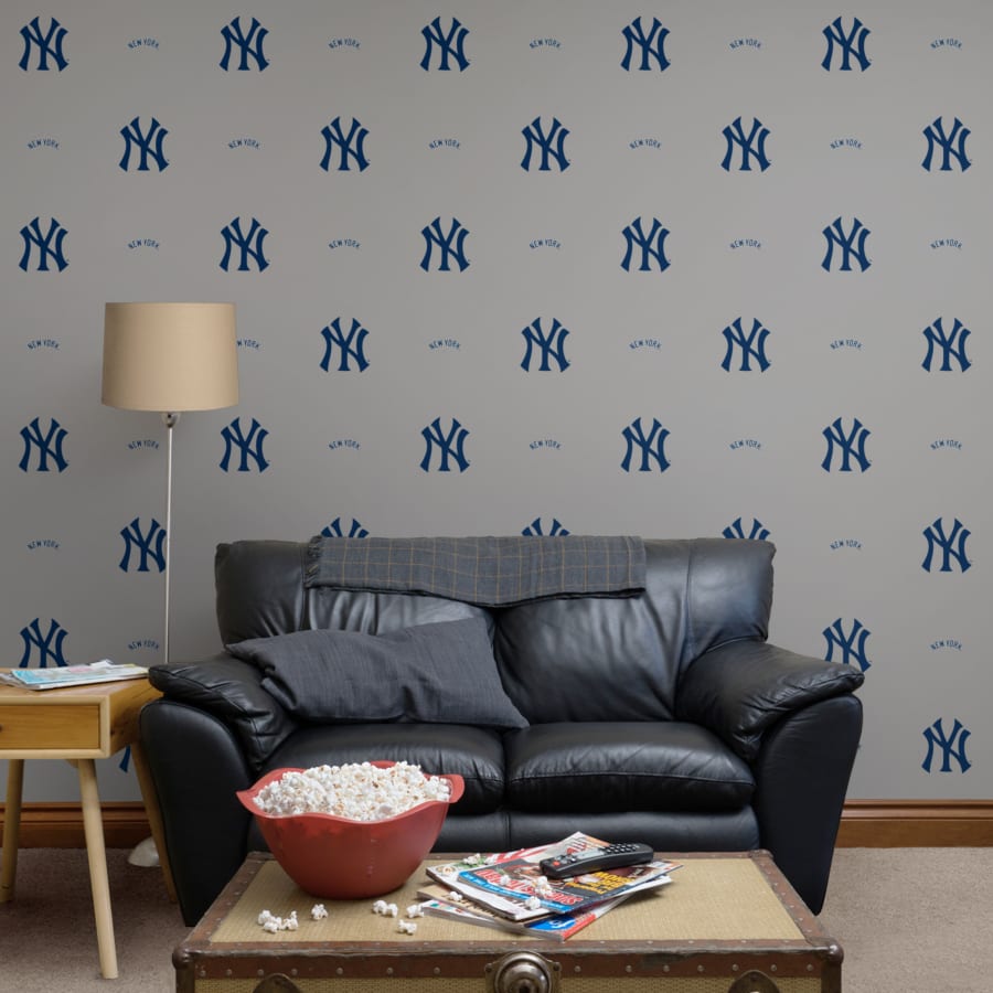 New York Yankees Logo Pattern Gray Officially Licensed
