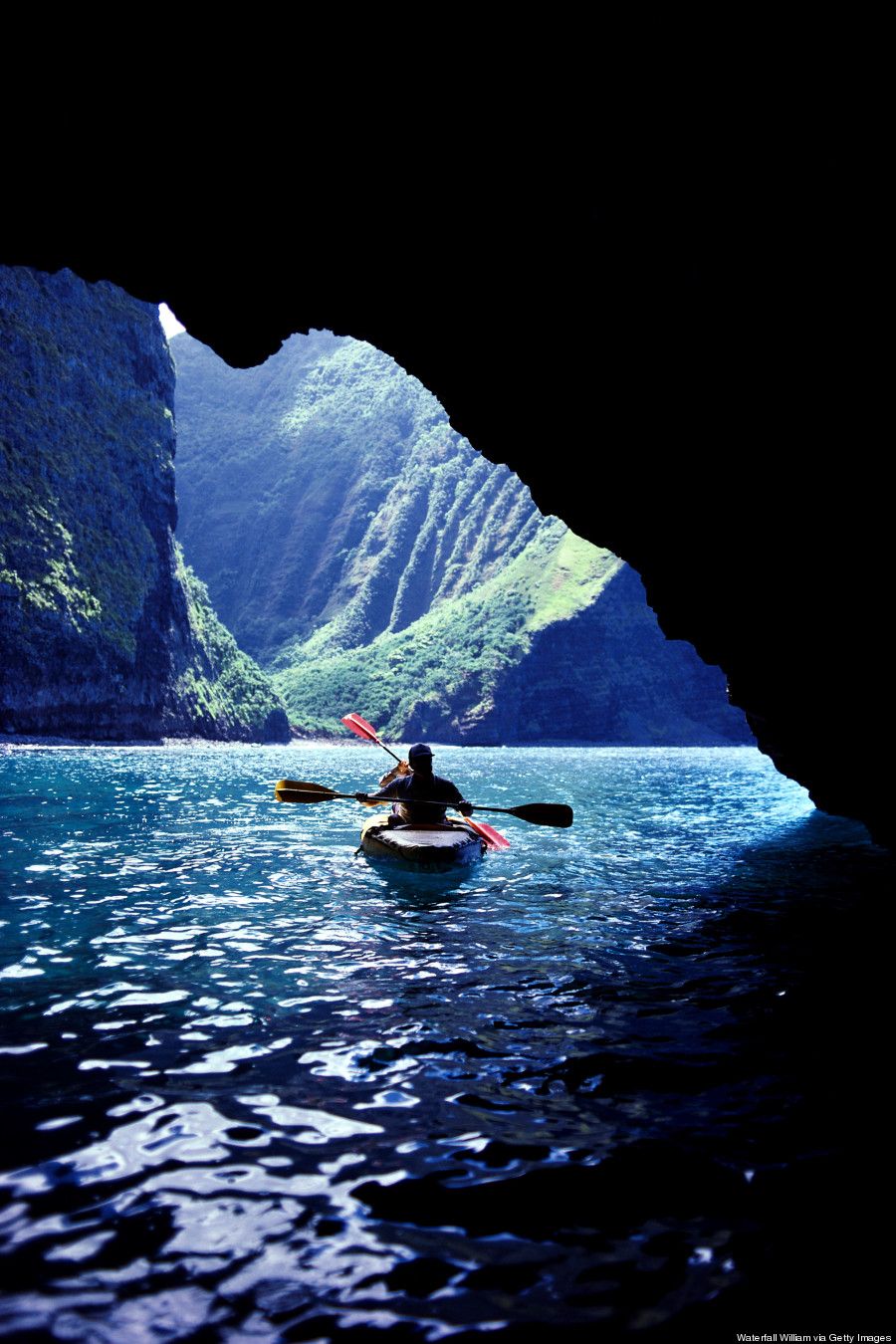 The Sea Caves Along Na Pali Coast Kauai Specifically