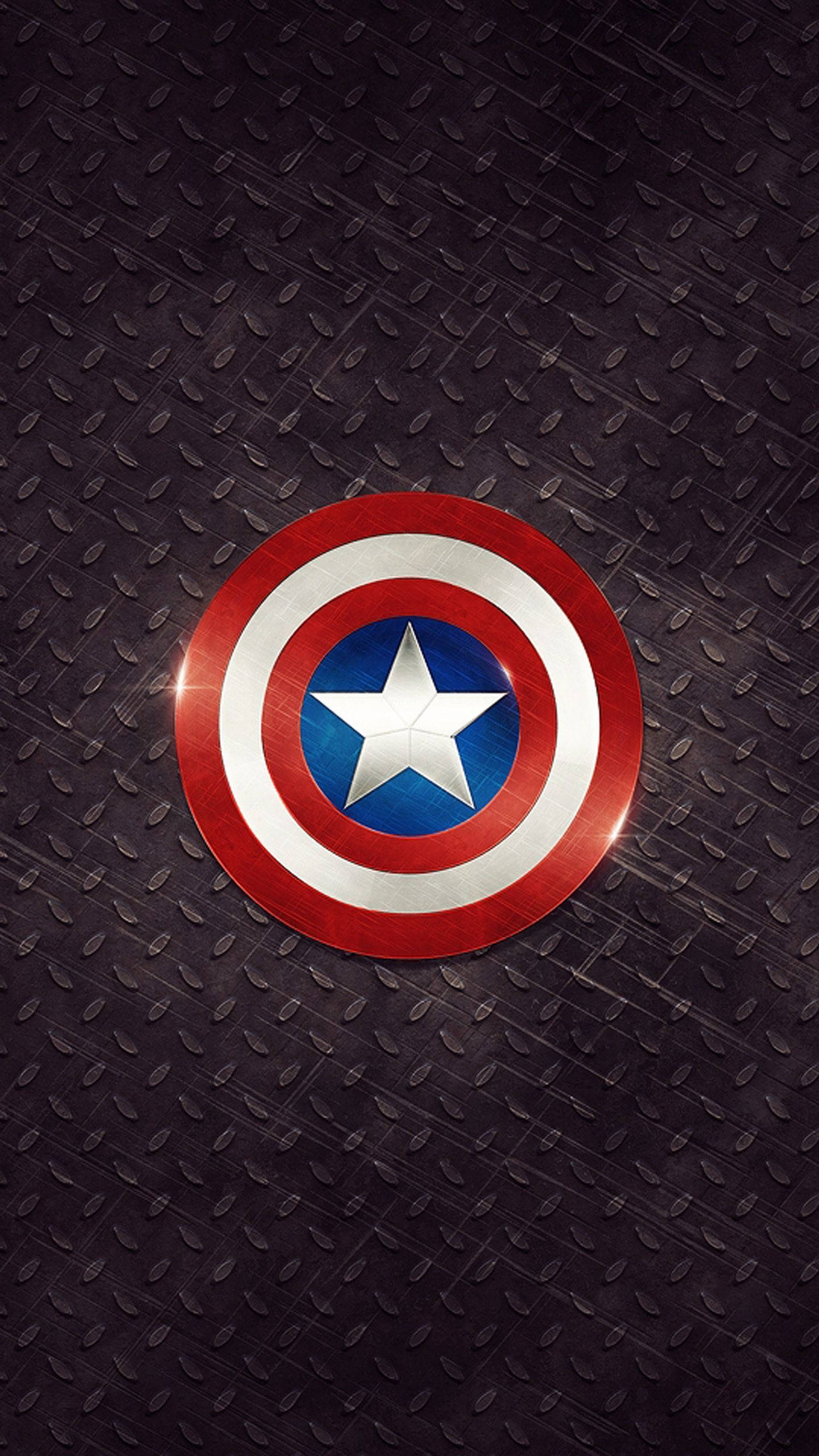 Captain America Shield iPhone On Steel Floor Wallpaper