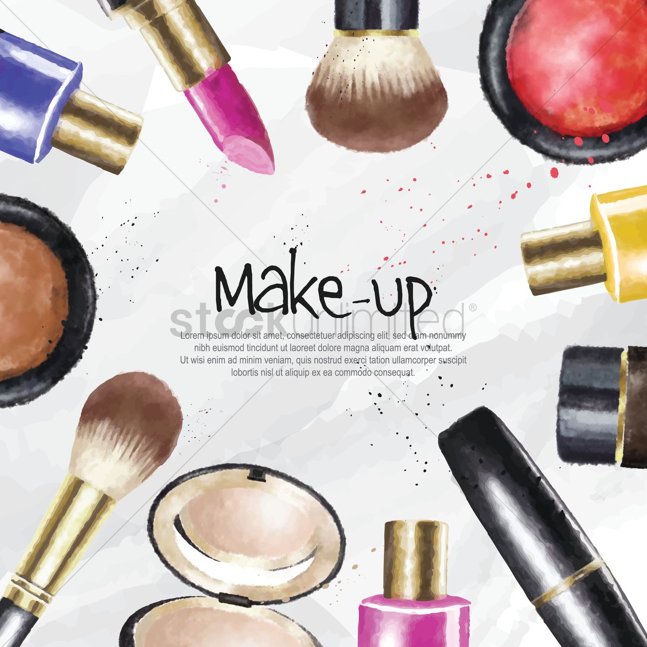 Make Up Cosmetics Wallpaper Vector Image Stockunlimited