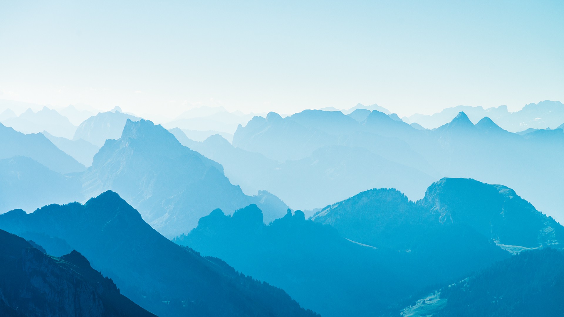 Nature Landscape Blue Clear Sky Valley Mountain Wallpaper HD