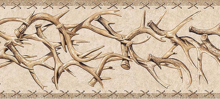 Free download Details about WESTERN DEER ANTLERS Wallpaper Border