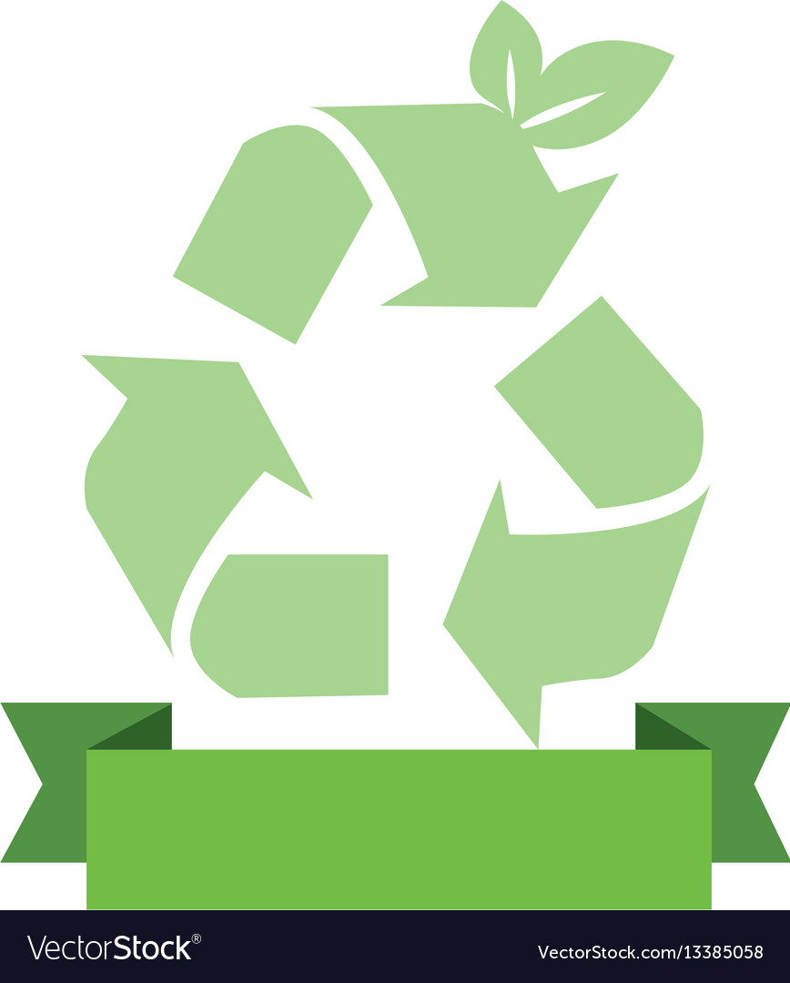 Opaque Green Background With Recycling Symbol And Vector Image