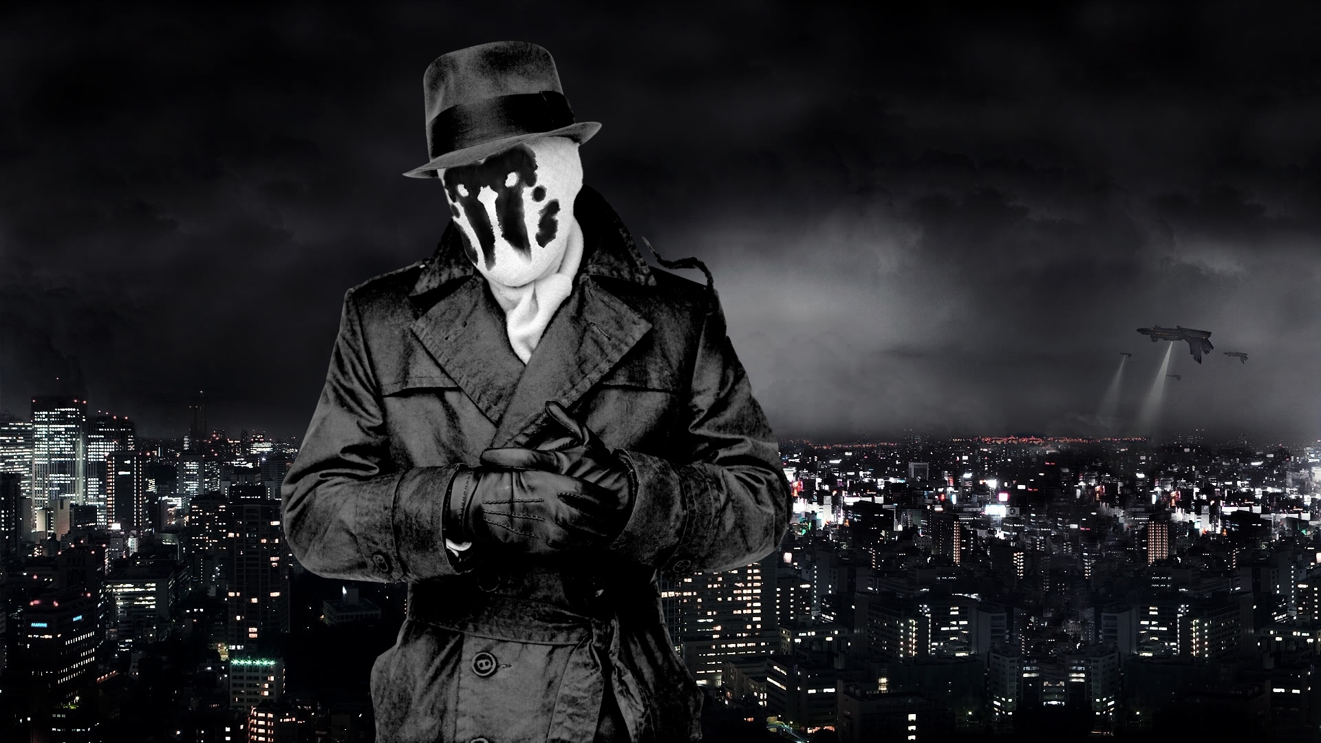 Watchmen Rorschach Movies Ics Art Cities Night Lights Wallpaper