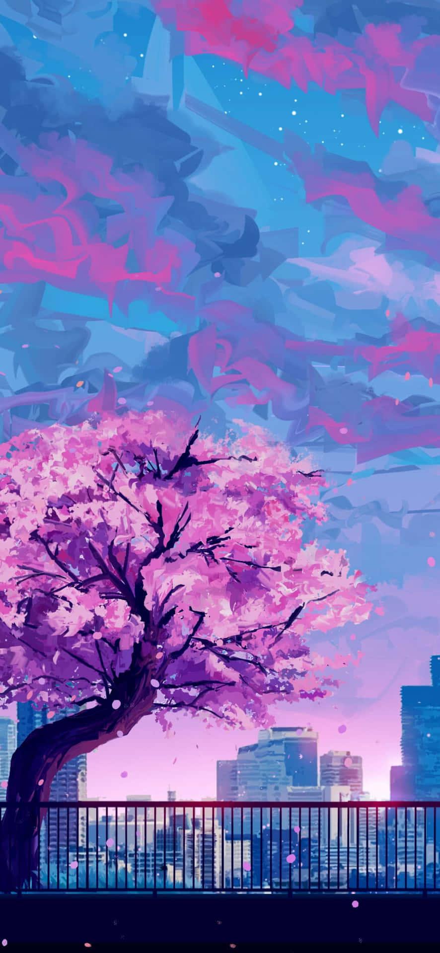 Download Cherry Blossom Tree Anime Japanese iPhone Wallpaper