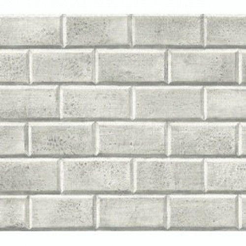 Silver With A Sheen Faux Subway Tile Wallpaper Sf51200